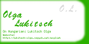 olga lukitsch business card